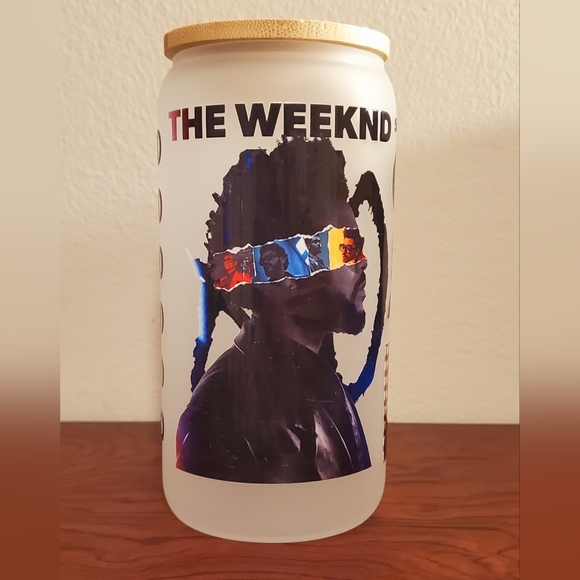 The Weeknd Themed Music lover XO Frosted Glass Tumbler lid straw 16oz - Picture 1 of 3